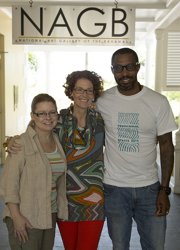 L-R Blair Anderson, Amanda Coulson, Director of the National Art Gallery of The Bahamas, John Cox, Creative Director for Baha Mar.